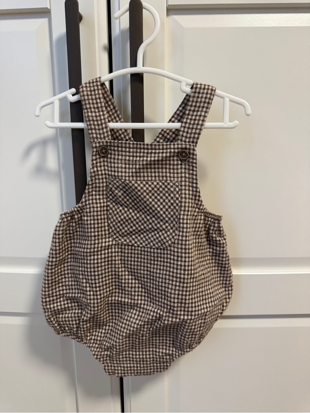 Zara Baby Gingham Romper in Brown